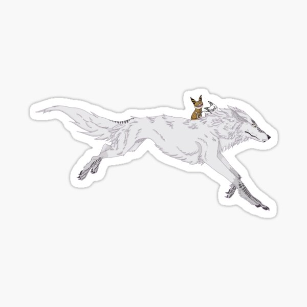 Loth Wolf with Loth Cats Sticker