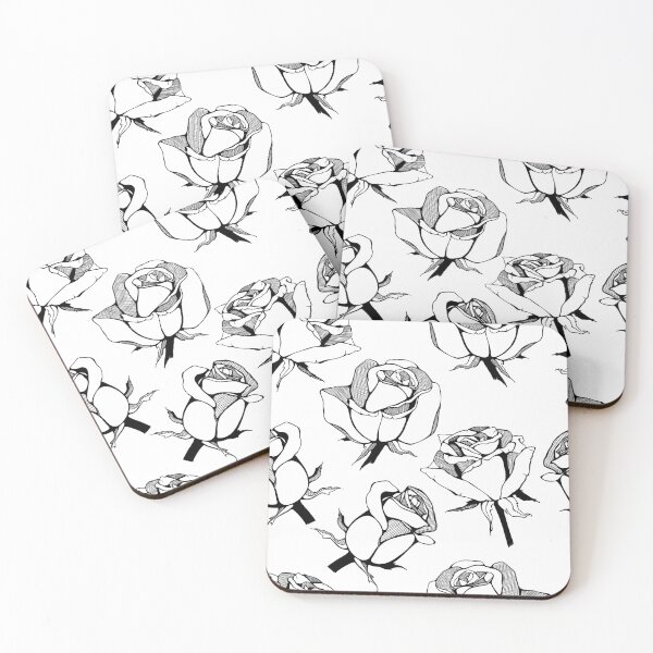 Item preview, Rose Ink Drawing (BW) Pattern designed and sold by Oak Mountain.