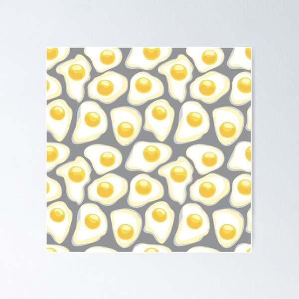 Item preview, fried eggs on gray background designed and sold by Galo4ka555.