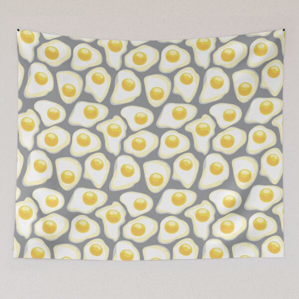 Item preview, fried eggs on gray background designed and sold by Galo4ka555.