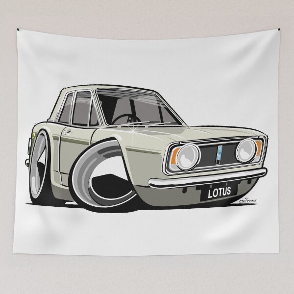 Item preview, Ford Lotus Cortina Mark 2 caricature designed and sold by car2oonz.