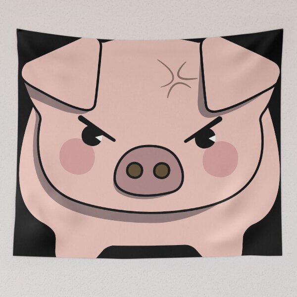 Item preview, angry pink pig designed and sold by NinaGreen.
