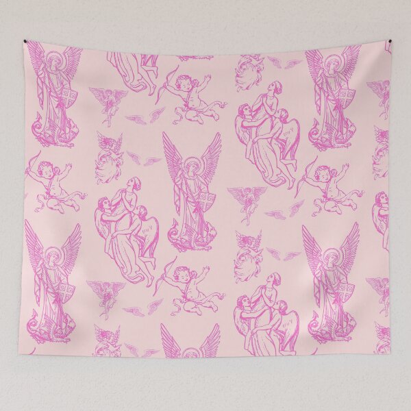 Item preview, Tattoo Angelic Neon Pink Design In Soft Pink designed and sold by LittleIconShop.