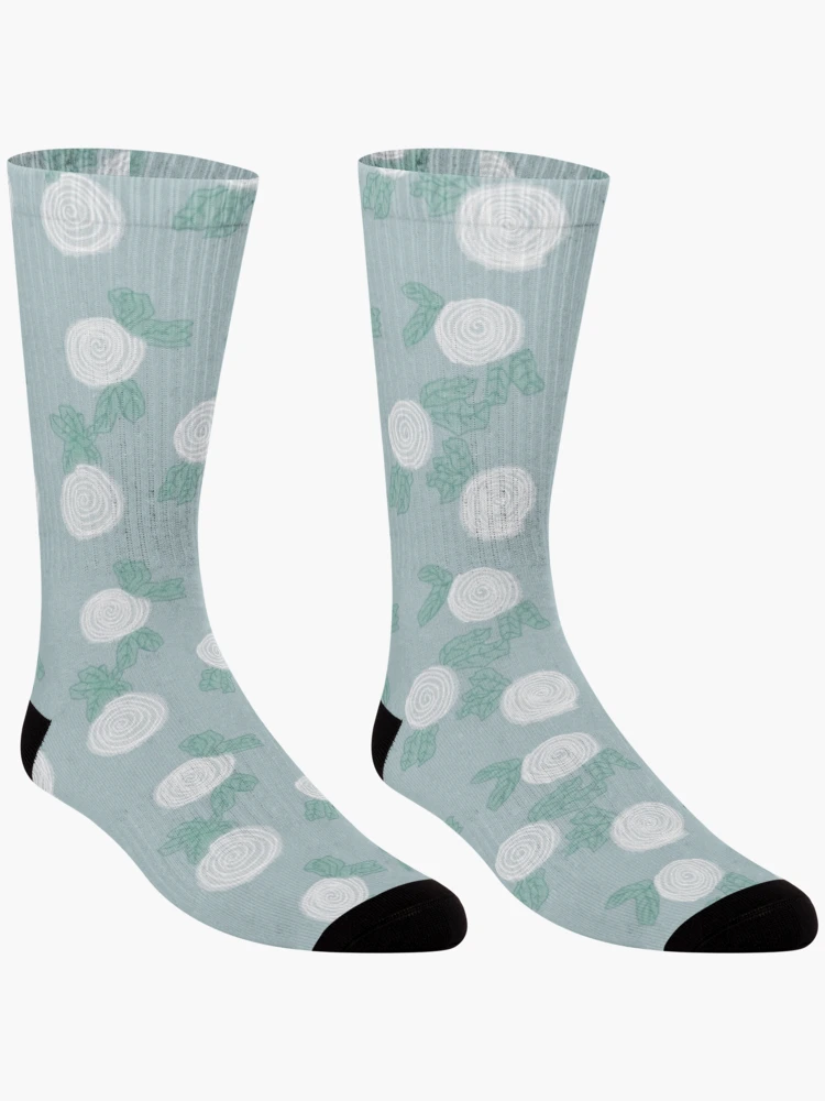 Thumbnail 3 of 5, Socks, White Roses designed and sold by RepeatCandy.