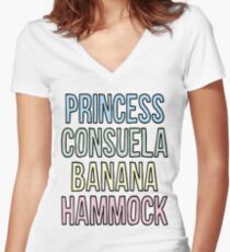 Princess Consuela Banana Hammock Women's Fitted V-Neck T-Shirt