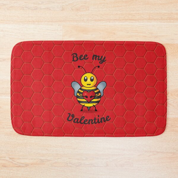 Item preview, Bee my Valentine - Cute bee cartoon gift for Valentine's day - Red honeycomb background designed and sold by Twist Design.