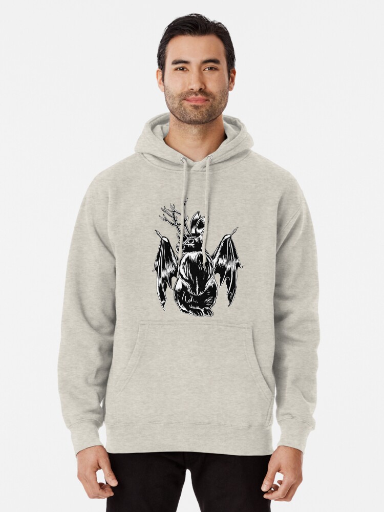 Alternate view of Kami with folded wings Pullover Hoodie