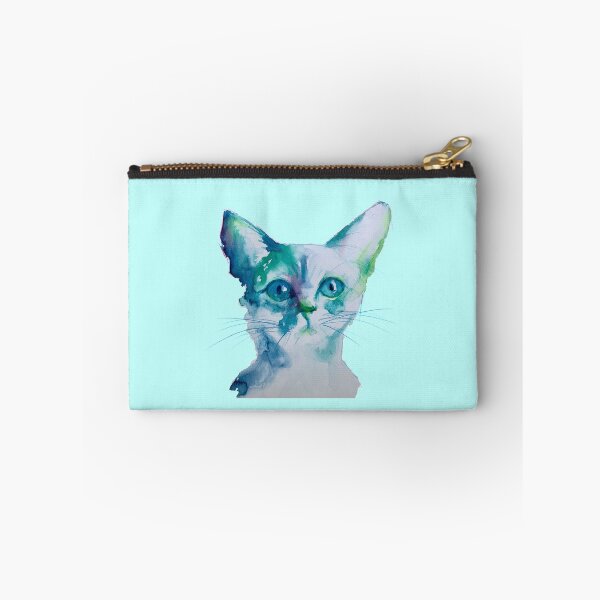 Item preview, Watercolor kawaii blue green cat designed and sold by Fabiana  Arantes.