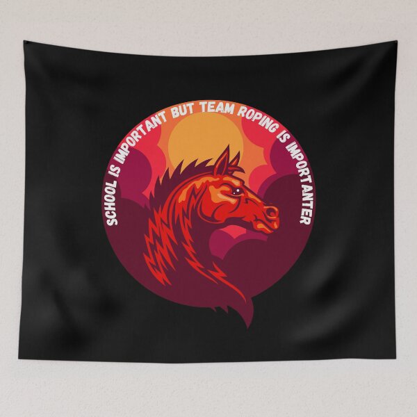 Item preview, School Is Important But Team Roping Is Importanter Retro Vintage Sunset  designed and sold by TOP-DESIGN4U.