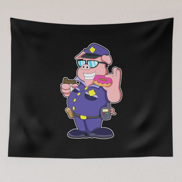 Item preview, Pig as Police officer with Sunglasses & Donut designed and sold by Snabdesign84.