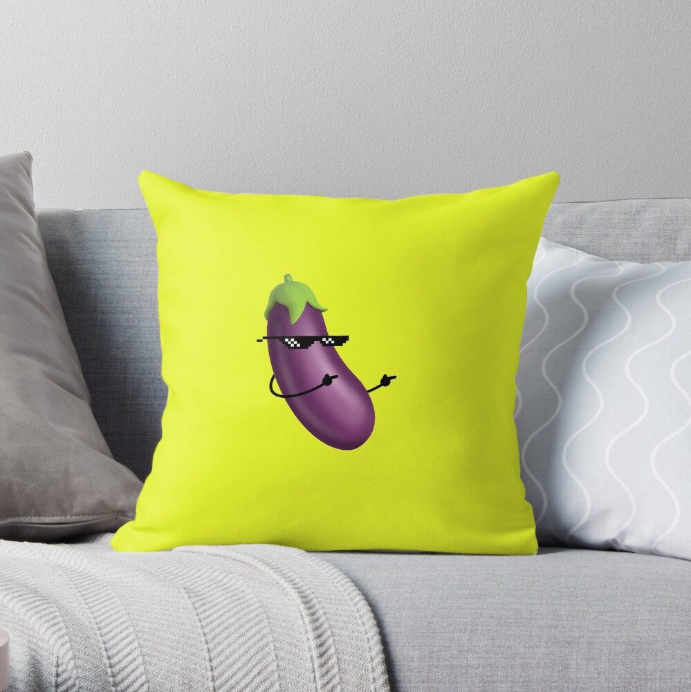 Thug Life Eggplant Throw Pillow