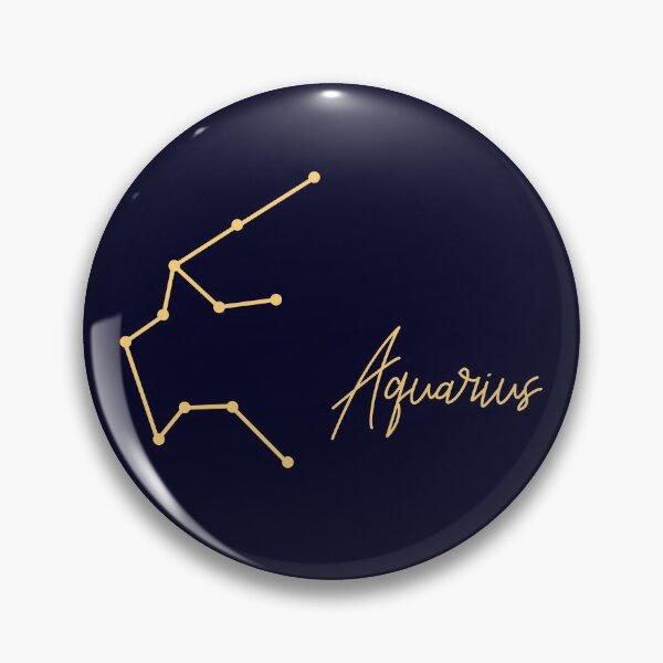 Item preview, Aquarius Zodiac Sign in Navy designed and sold by tinyteacups.