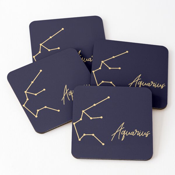 Item preview, Aquarius Zodiac Sign in Navy designed and sold by tinyteacups.