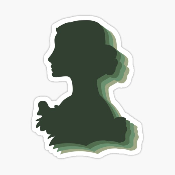 pop dark green cameo Sticker