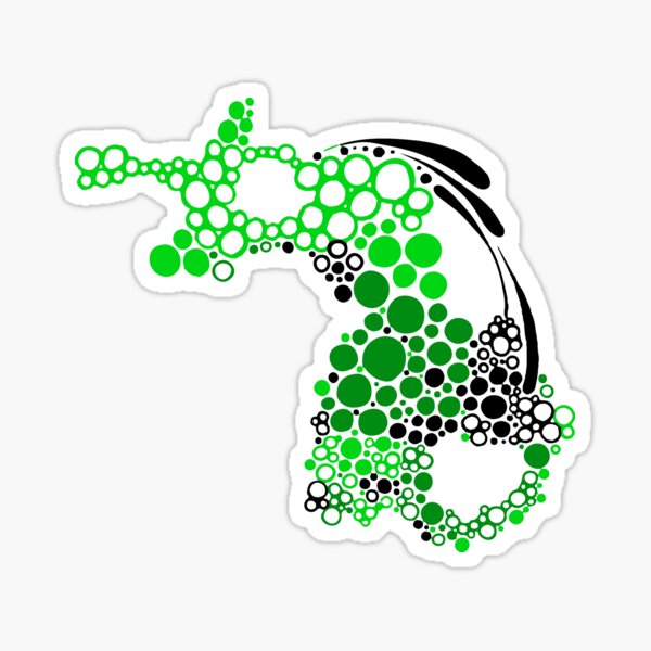 Abstract Bubbles Green Vibes Glossy Sticker