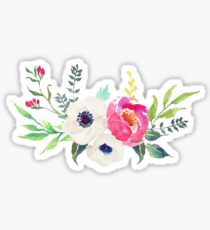 Anemone Peony Watercolor Bouquet Sticker