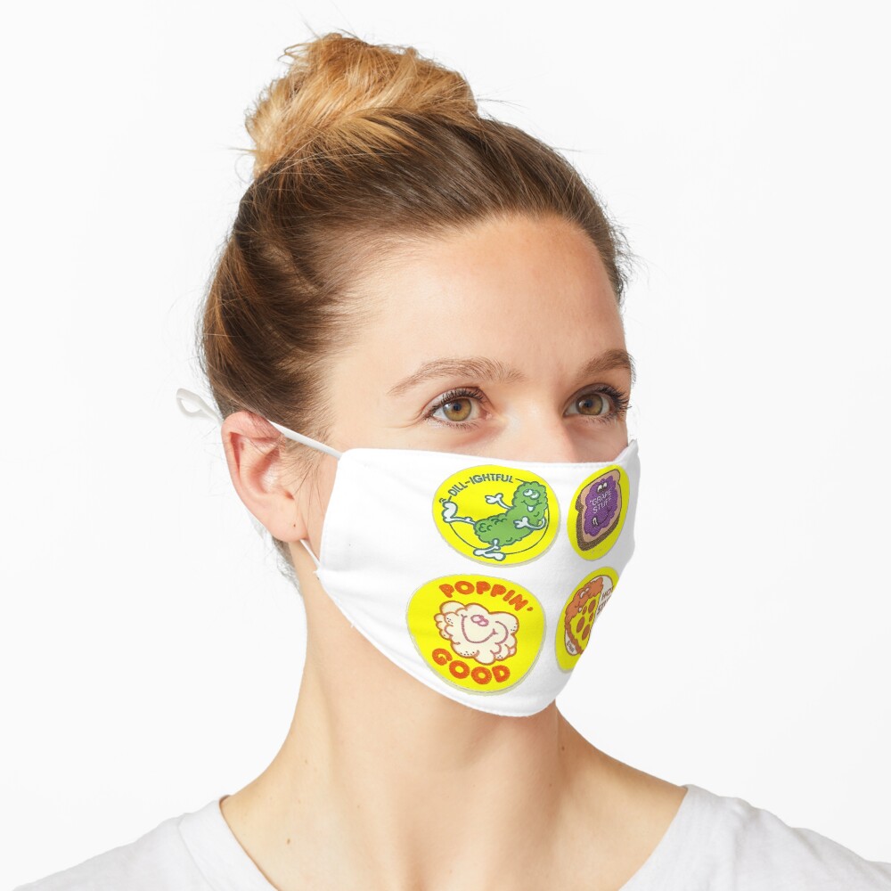 4 x Retro Scratch 'N Sniff Stickers Mask