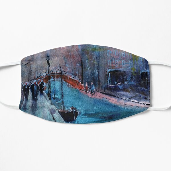 Venice - Boats and Buildings (Campo San Barnaba) in Watercolor Flat Mask
