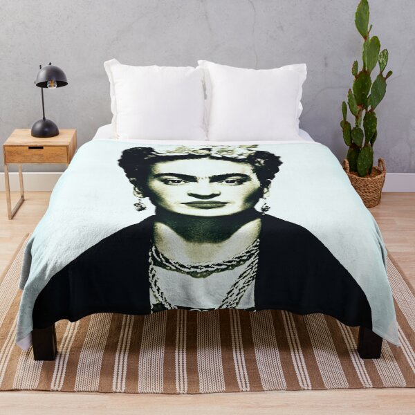 Item preview, JUST FRIDA! - black and white  on vintage light blue- by Iona Art Digital designed and sold by IonaArtDigital.