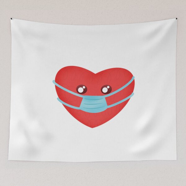 Artikelvorschau, Kawaii Herz in einer Maske Valentinstag 2021 entworfen und verkauft von Mytoonsquad.