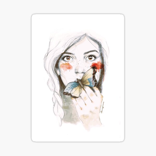 BUTTERFLIES STOMACH Sticker