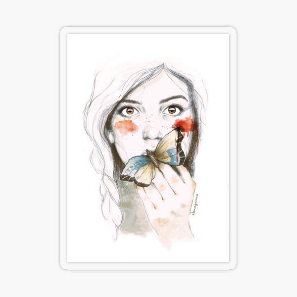 BUTTERFLIES STOMACH Transparent Sticker
