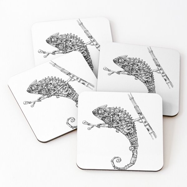 Item preview, Hand Drawn Steampunk Chameleon designed and sold by Estalon.