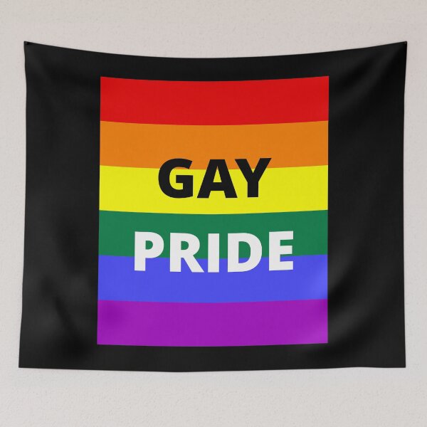 Item preview, GAY PRIDE on rainbow background designed and sold by uniqueitems.
