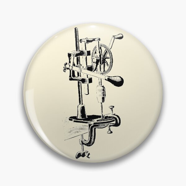Item preview, Vintage Antique Bench Drill Press Illustration 1 designed and sold by LookSharpish.
