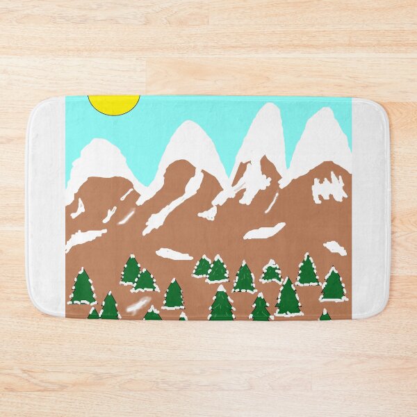 Item preview, Trees Mountain Snow Green Brown White Sun designed and sold by DesignsByMuriel.