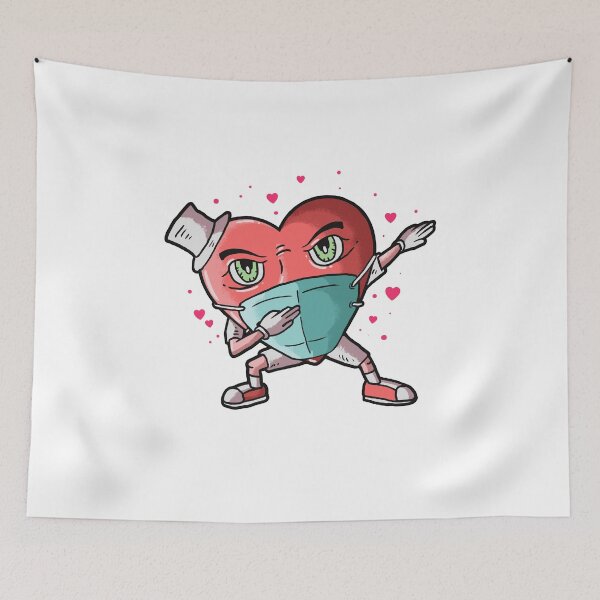 Artikelvorschau, Glücklicher Valentinstag 2021 Tupfen Herz in einer Maske entworfen und verkauft von Mytoonsquad.