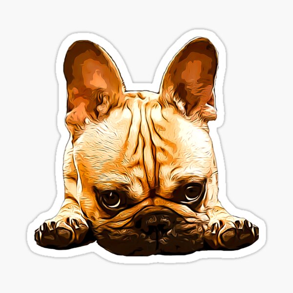 Vista previa del artículo con la obra «Lindo cachorro de bulldog francés», diseñado y vendido por ElegantCat.