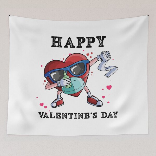 Artikelvorschau, Glücklicher Valentinstag 2021 Tupfen Herz in einer Maske entworfen und verkauft von Mytoonsquad.