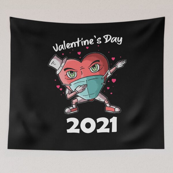 Artikelvorschau, Glücklicher Valentinstag 2021 Tupfen Herz in einer Maske entworfen und verkauft von Mytoonsquad.