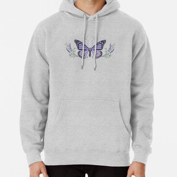 Purple Butterfly Pullover Hoodie
