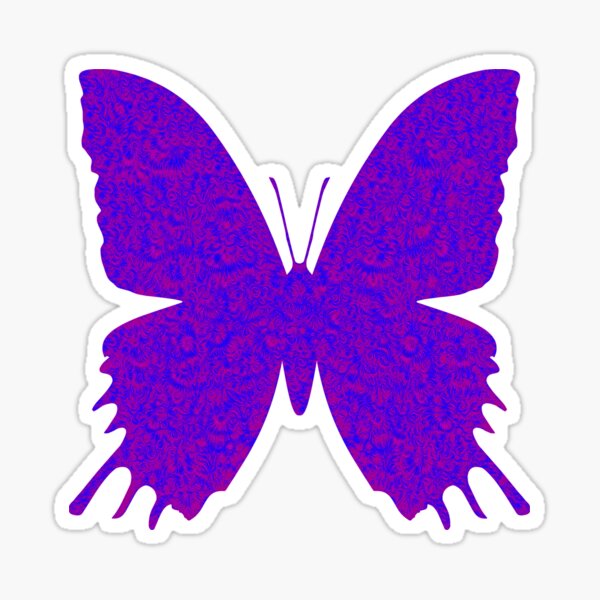 #DeepDream Purple Violet Butterfly Sticker