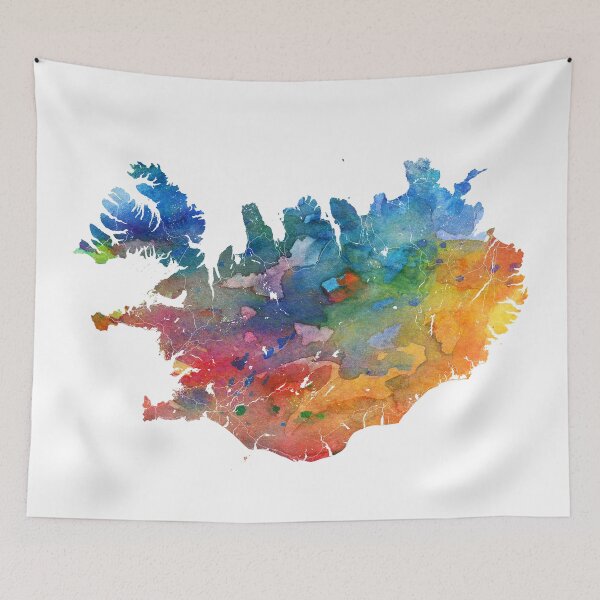 Item preview, Iceland Map Watercolor by Zouzounio Art designed and sold by zouzounioart.