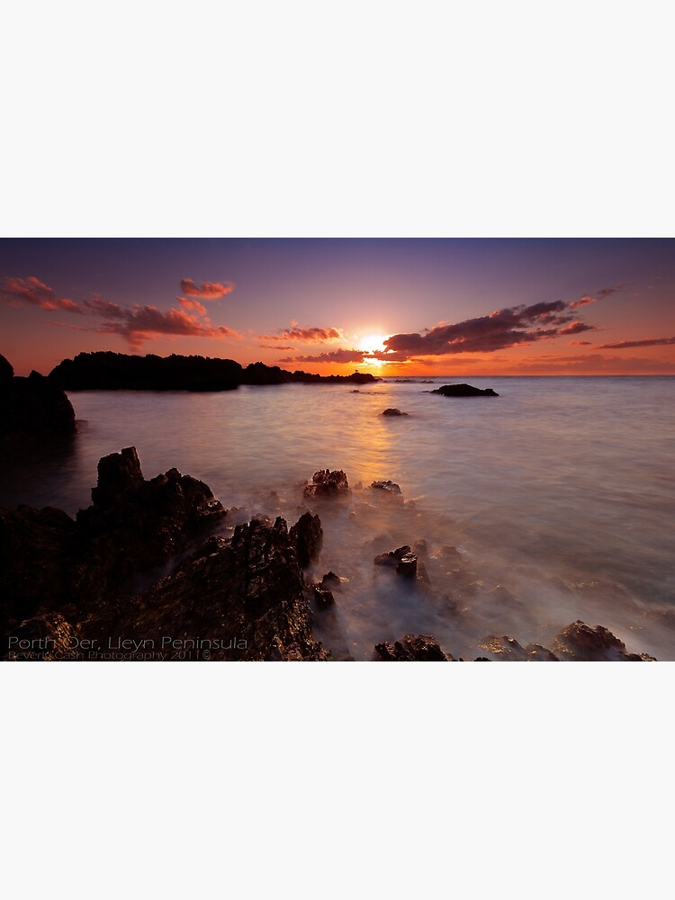 Porth Oer rocky beach sunset by bcash