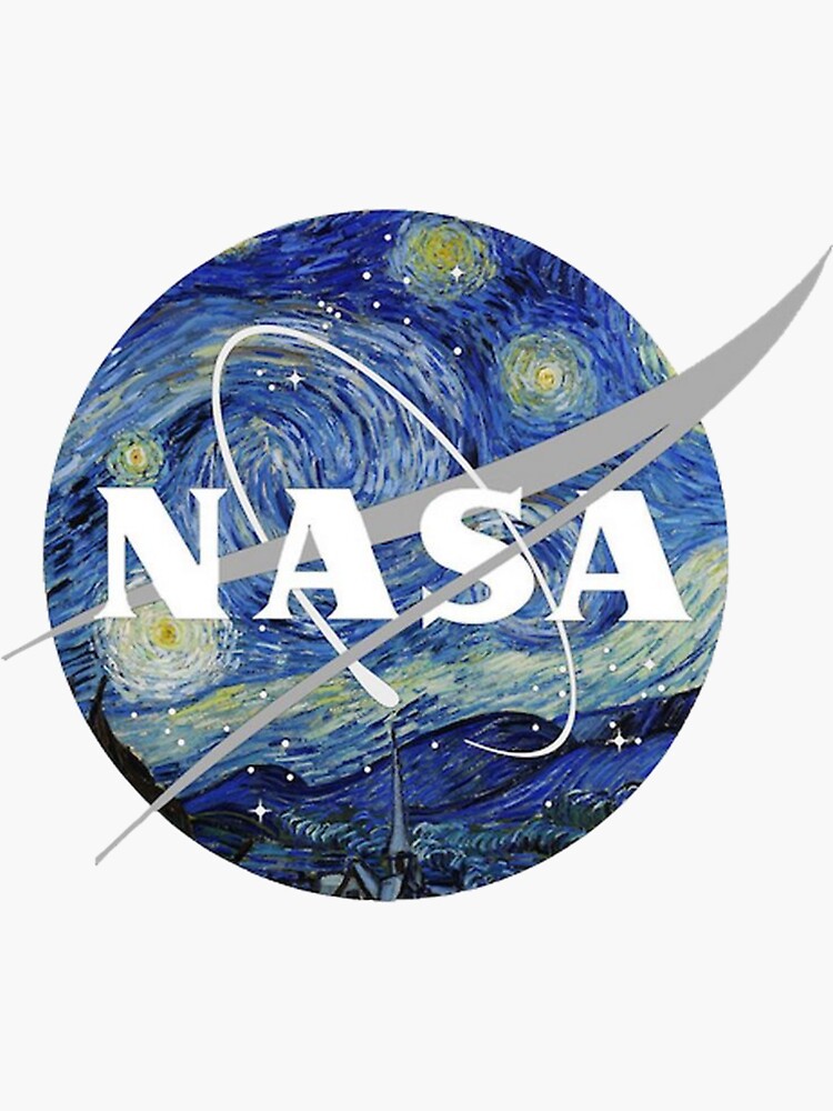 Aperçu 3 sur 3. Sticker avec l'œuvre Logo de la NASA Van Gogh créée et vendue par JustAnotherBee.