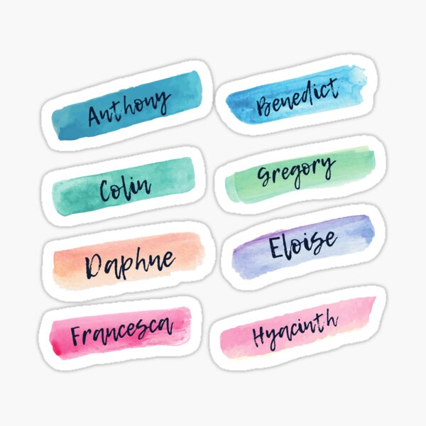 Aperçu de l'œuvre Lot d'autocollants de 8 pièces The Bridgerton créée et vendue par PopReset.