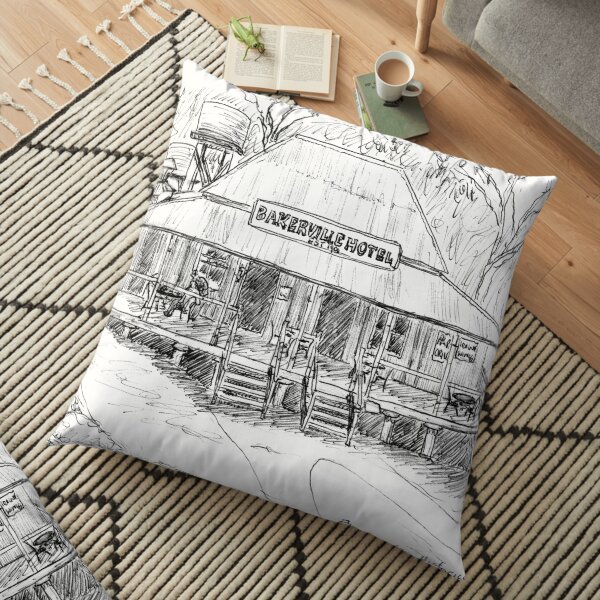 Australian Scene - Bakerville Hotel, Herberton Historic Village, Qld, Aus. Floor Pillow