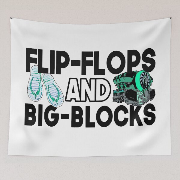 Item preview,  Flip Flops And Big Blocks Funny Gift for mechanic dad or cars lover and  designed and sold by Teeses.