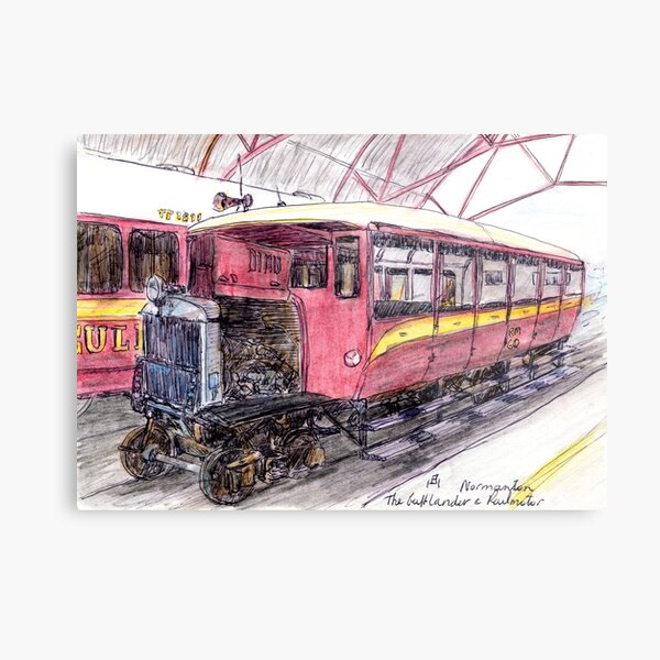 Australian Scene - Gulflander and Railmotor, Normanton, Qld, Aus. Metal Print