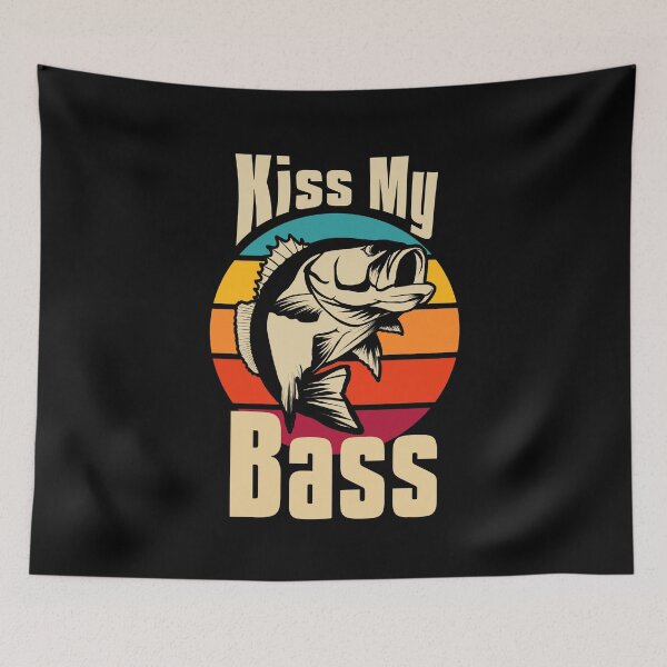 Item preview, Kiss My Bass Retro Striped Sunset designed and sold by Zurickdesigns.