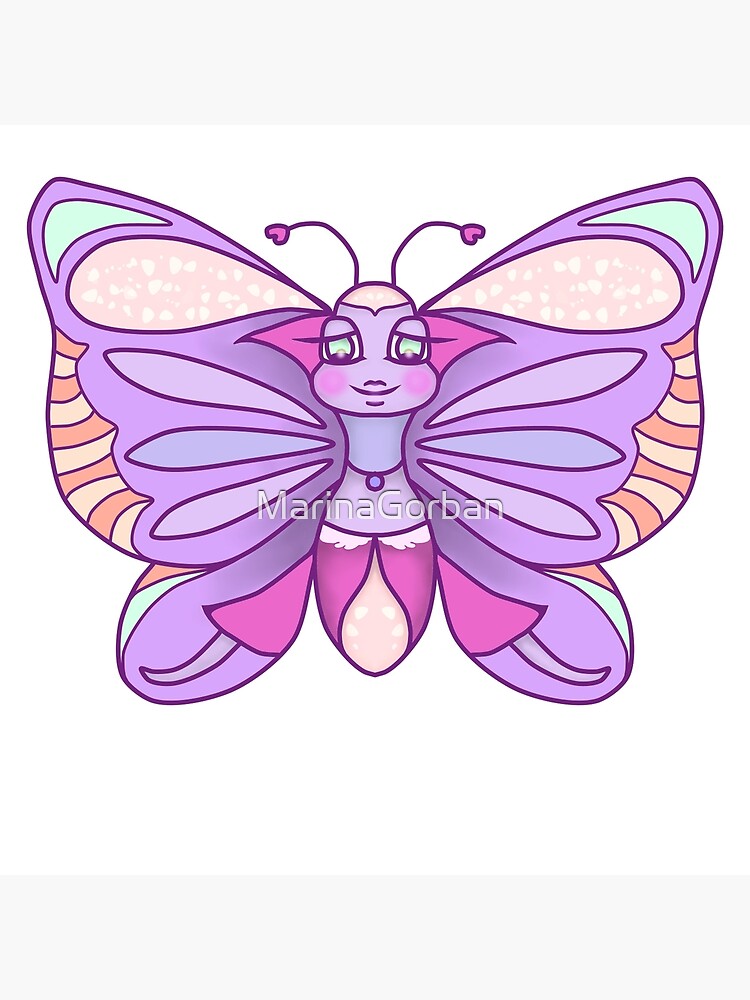 Purple Butterfly Emoji Poster By Marinagorban Redbubble