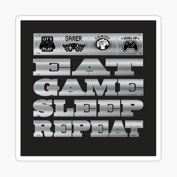 Vista previa del artículo con la obra «Comer juego Dormir Repetir Videojuegos PC Gamer Regalos», diseñado y vendido por angy2017.