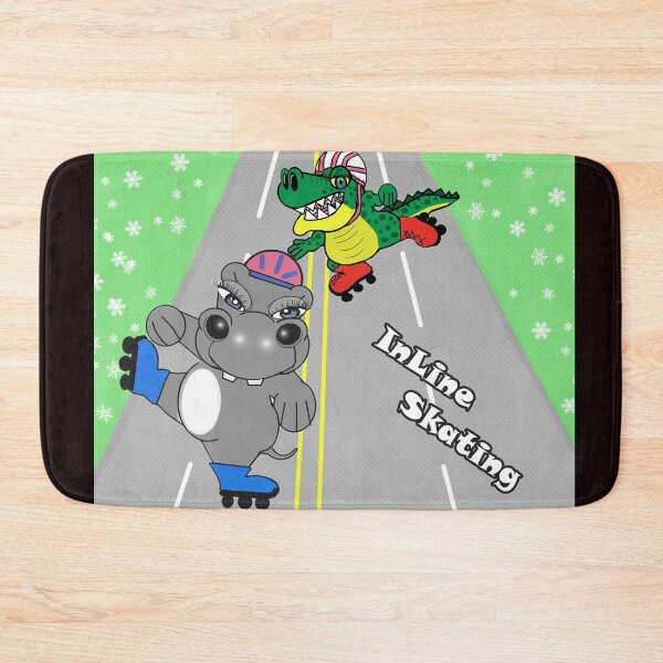Artikelvorschau, Hippo und Alligator - Inlineskaten entworfen und verkauft von Shirley cute art .