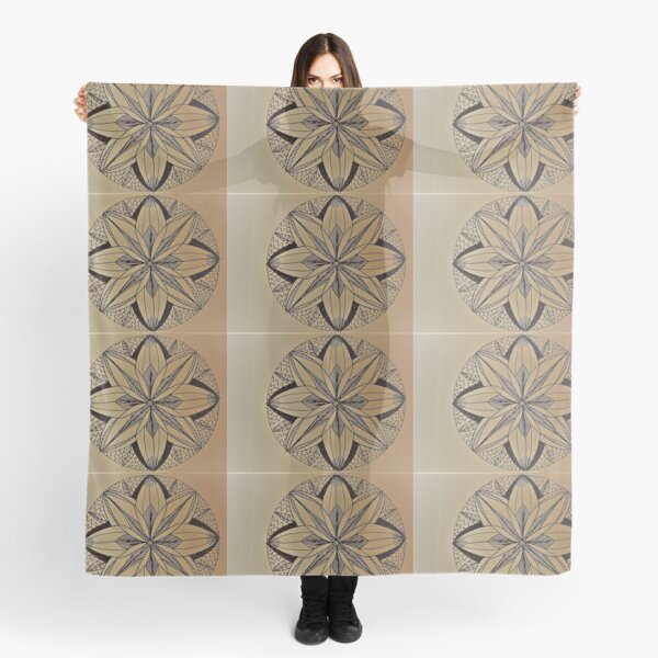 Geometric Flower Design Scarf