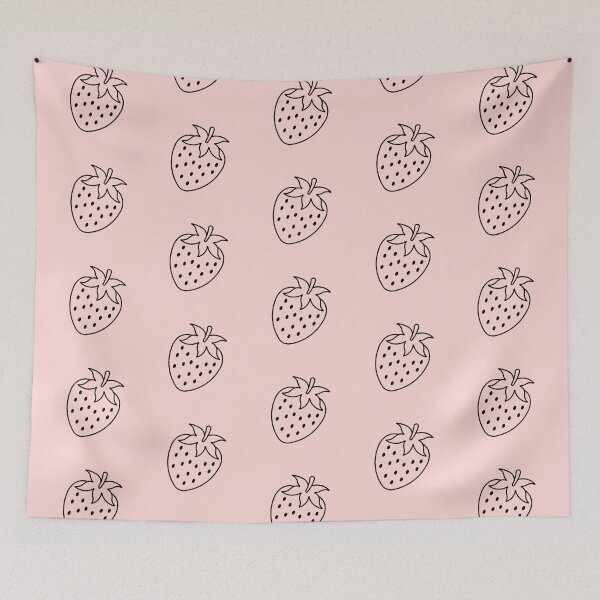 Item preview, Simple Black and Pink Strawberry designed and sold by hearthearts.
