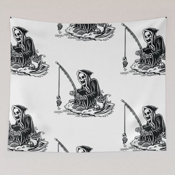 Item preview, I Will Never Stop Fishing Funny Fisher Skeleton designed and sold by KingMasterStore.